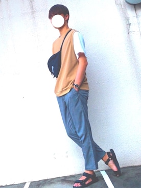 「AEON STYLE（イオンスタイル）のアイテム（パンツ）」を使った、GNK【相互フォロー】さん（メンズ・181cm）の秋コーディネート