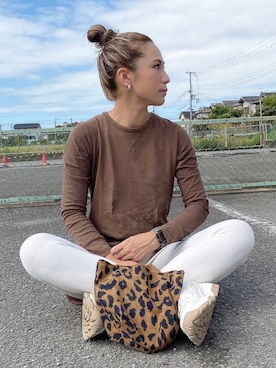 「ブラウンコーデ」｜「アイテム（レギンス/スパッツ）」を使った、SAYO☻さん（レディース・157cm）の秋コーディネート