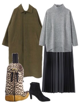 「EVER KHAKI（エバーカーキ）のアイテム」を使った、nakaさん（レディース・158cm）の冬コーディネート