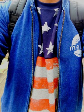 「MELLOW（メロー）のアイテム」を使った、junjunさん（メンズ・176cm）の冬コーディネート