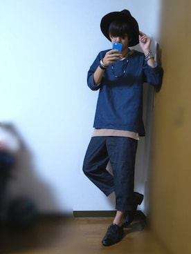 「COMME CA DU MODE（コムサデモード）のアイテム（シューズ）」を使った、かぴばらさん（メンズ・165cm）の夏コーディネート