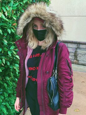 「Abercrombie&Fitch（アバークロンビーアンドフィッチ）のアイテム（ジャケット/アウター）」を使った、Carlaさん（レディース・165cm）の春コーディネート