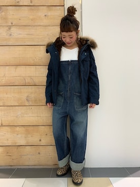 「johnbull」｜「アイテム（ミリタリージャケット）」を使った、m*chan♪さん（レディース・158cm）の冬コーディネート