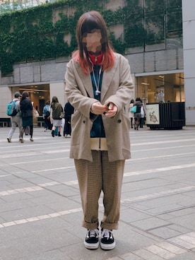 「アイテム（ジャージ）」を使った、豆子さん（レディース・149cm・10代）の春コーディネート