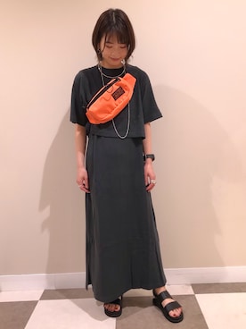 「MYSTERY RANCH（ミステリーランチ）のアイテム（バッグ）」を使った、yukineさん（レディース・154cm）の夏コーディネート