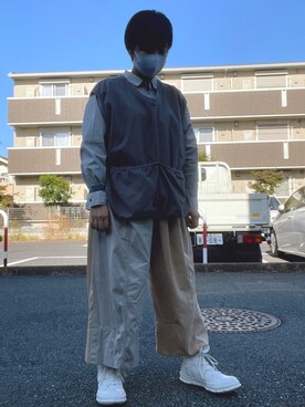 「usedのアイテム（チノパンツ、ベージュ系）」を使った、☔️さん（レディース・155cm）の秋コーディネート