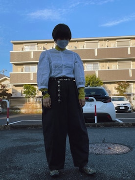 「BEAMS BOY（ビームスボーイ）のアイテム（ベルト、シルバー系）」を使った、☔️さん（レディース・155cm）の冬コーディネート