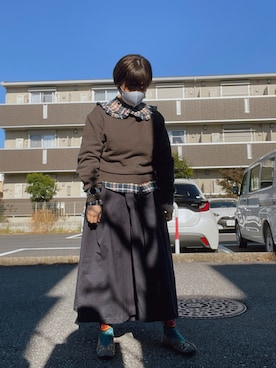「BEAMS BOY（ビームスボーイ）のアイテム（シャツ/ブラウス、その他）」を使った、☔️さん（レディース・155cm）の冬コーディネート