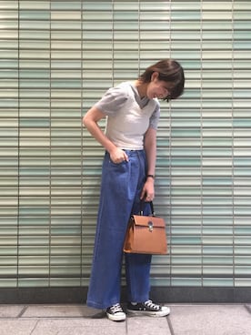 「アイテム（キャミソール）」を使った、三原 未央さん（レディース・171cm）の春コーディネート