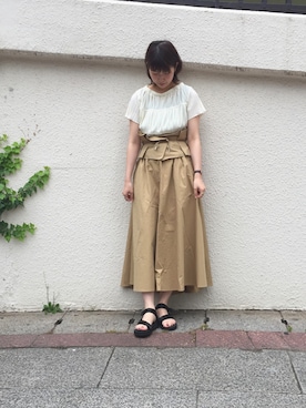 「Kastane（カスタネ）のアイテム（ベルト）」を使った、三原 未央さん（レディース・171cm）の春コーディネート