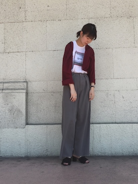 「Kastane（カスタネ）のアイテム（シャツ/ブラウス）」を使った、三原 未央さん（レディース・171cm）の夏コーディネート