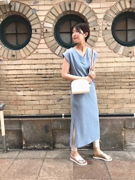 「アイテム（レギンス/スパッツ）」を使った、三原 未央さん（レディース・171cm）の春コーディネート