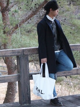 「アイテム（ステンカラーコート）」を使った、DAIさん（メンズ・165cm・10代）の冬コーディネート