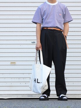 「Lui's（ルイス）のナローベルト（ベルト）」を使った、DAIさん（メンズ・165cm）の夏コーディネート
