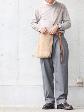 「Lui's（ルイス）のナローベルト（ベルト）」を使った、DAIさん（メンズ・165cm）の秋コーディネート