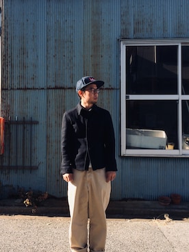 「FIDELITY（フィデリティ）のアイテム（トップス）」を使った、タケシさん（メンズ・167cm）の秋コーディネート