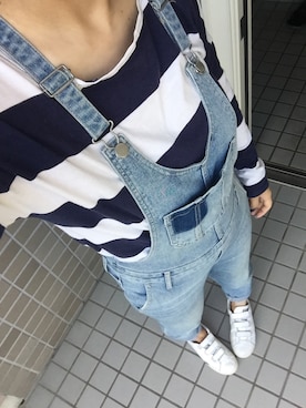 「OLD NAVY（オールドネイビー）のアイテム（オールインワン・サロペット）」を使った、3kids.mamaさん（レディース・168cm）の秋コーディネート