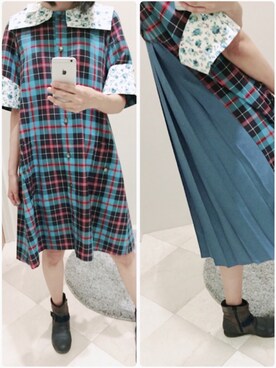 「MEMUSEのアイテム（One piece dress、その他）」を使った、つづさん（レディース・170cm）の秋コーディネート