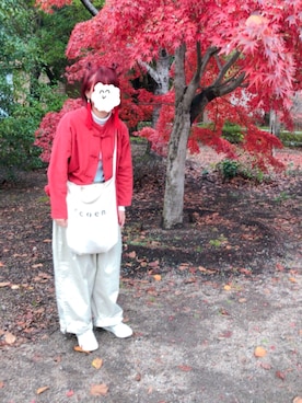 「MERLOT（メルロー）のアイテム（チノパンツ）」を使った、ゆりこさん（レディース・156cm）の冬コーディネート