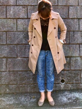 「JOURNAL STANDARD relume（ジャーナルスタンダード　レリューム）のアイテム（トレンチコート）」を使った、Asano Nishino Akikoさん（レディース・160cm）の秋コーディネート