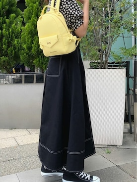 「フラワープリント」｜「アイテム（バックパック/リュック）」を使った、SAMANTHAVEGAShopStaffさん（レディース・160cm）の夏コーディネート