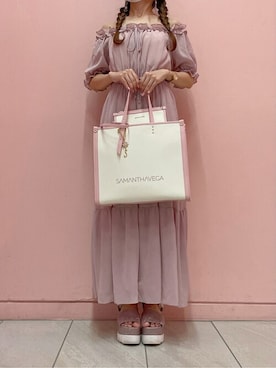 「グリッターサンダル」｜SAMANTHAVEGAStaffさん（レディース・149cm）の夏コーディネート
