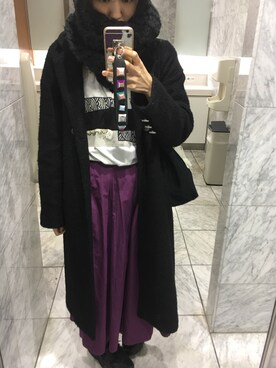 「ENVYM（アンビー）のアイテム（チェスターコート）」を使った、メロンパンさん（レディース・159cm）の冬コーディネート