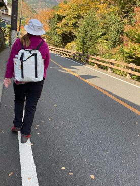 「GU（ジーユー）のアイテム（バックパック/リュック）」を使った、runaさん（レディース・153cm）の冬コーディネート