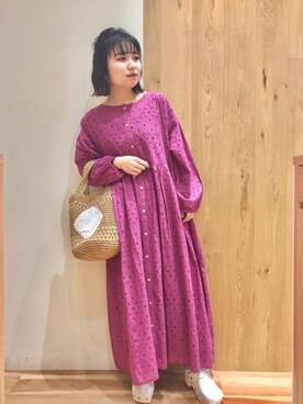 Samansa Mos2 サマンサ モスモス のワンピース ピンク系 を使った人気ファッションコーディネート Wear