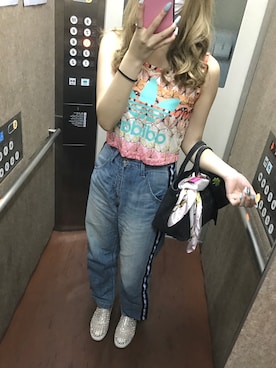 「Lucien Pellat-Finet（ルシアンペラフィネ）のアイテム（キャップ）」を使った、mさん（レディース・165cm）の夏コーディネート