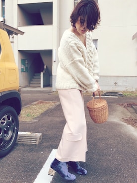 「MSGM（エムエスジーエム）のアイテム（パンツ）」を使った、めめさん（レディース・163cm）の冬コーディネート