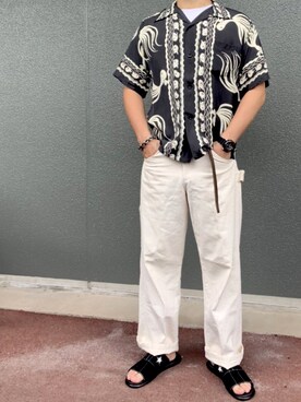 「POINTER BRAND（ポインターブランド）のアイテム（パンツ）」を使った、taさん（メンズ・170cm）の夏コーディネート