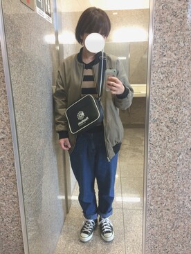 「ムック本」｜「アイテム（ジャケット/アウター）」を使った、Miki さん（レディース・155cm）の春コーディネート