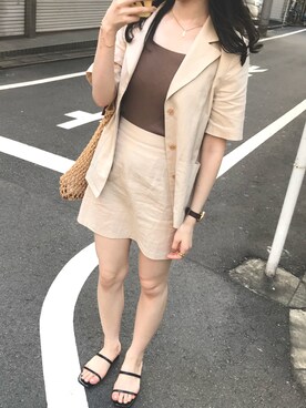 「AIN（エイン）のアイテム」を使った、akaneさん（レディース・162cm）の春コーディネート