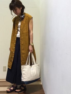 「D.M.G.（ドミンゴ）のアイテム（ジャケット/アウター）」を使った、UNION東松山店さん（レディース・159cm）の春コーディネート