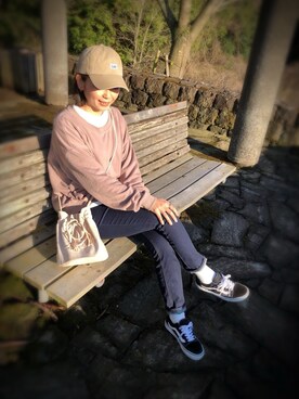 「H&M DIVIDED（エイチアンドエム　ディヴァイデッド）のアイテム（スウェット）」を使った、𝑚𝑎さん（レディース・163cm）の春コーディネート