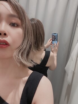 「アシメ」｜「アイテム（その他）」を使った、𝑚𝑎さん（レディース・163cm）の春コーディネート