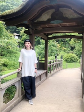 「MYne（マイン）のアイテム（帽子）」を使った、𝑚𝑎さん（レディース・163cm）の夏コーディネート