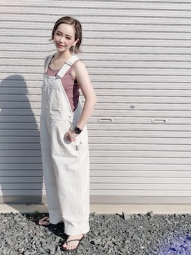 「SILVER TAB（シルバータブ）のアイテム（オールインワン・サロペット）」を使った、𝑚𝑎さん（レディース・163cm）の夏コーディネート