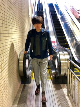 「MofM(manofmoods)（マンオブムーズ）のアイテム」を使った、ツカツカさん（メンズ・175cm）の秋コーディネート