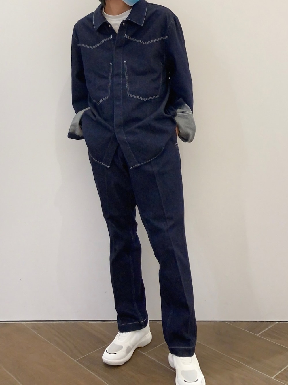 「saby、サバイ、セットアップ、SET UP、ウエスタンシャツ、デニムスラックス、gardennagoya」｜「sabyのアイテム（パンツ、ブルー系）」を使った、keikaw さん（メンズ・168cm）の夏コーディネートの1枚目の写真