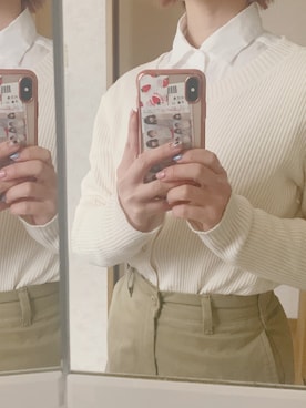 「THE SHINZONE（ザ　シンゾーン）のハイウエストチノパンツ（チノパンツ）」を使った、はむちゃんさん（レディース・158cm）の冬コーディネート