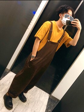 「kutir（クティール）のアイテム（オールインワン・サロペット）」を使った、かけるさん（メンズ・178cm）の秋コーディネート