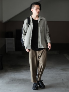 「CRAMSHELL（クラムシェル）のアイテム」を使った、aoiさん（メンズ・173cm）の秋コーディネート