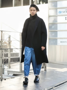 「KAZUYUKI KUMAGAI」｜「アイテム（チェスターコート）」を使った、aoiさん（メンズ・173cm）の秋コーディネート