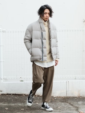 「KAZUYUKI KUMAGAI」｜「アイテム（ブルゾン）」を使った、aoiさん（メンズ・173cm）の冬コーディネート