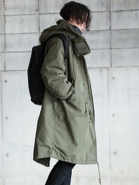 「ATTACHMENT（アタッチメント）のアイテム（モッズコート）」を使った、aoiさん（メンズ・173cm）の冬コーディネート