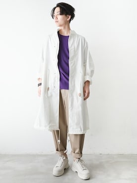 「KAZUYUKI KUMAGAI」｜「アイテム（モッズコート）」を使った、aoiさん（メンズ・173cm）の春コーディネート