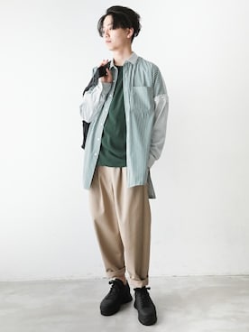 「KAZUYUKI KUMAGAI」｜「アイテム（スラックス）」を使った、aoiさん（メンズ・173cm）の冬コーディネート