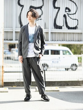 「KAZUYUKI KUMAGAI」｜「アイテム（ジャケット/アウター）」を使った、aoiさん（メンズ・173cm）の春コーディネート
